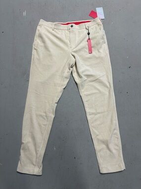 NWT Redvanly Pants Men’s XL Collins Corduroy Trouser Golf Stretch Oatmeal Beige